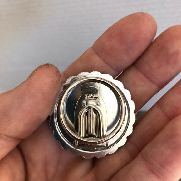 Vtg West Germany Silver Scarf Clips - Picture 8 of 11